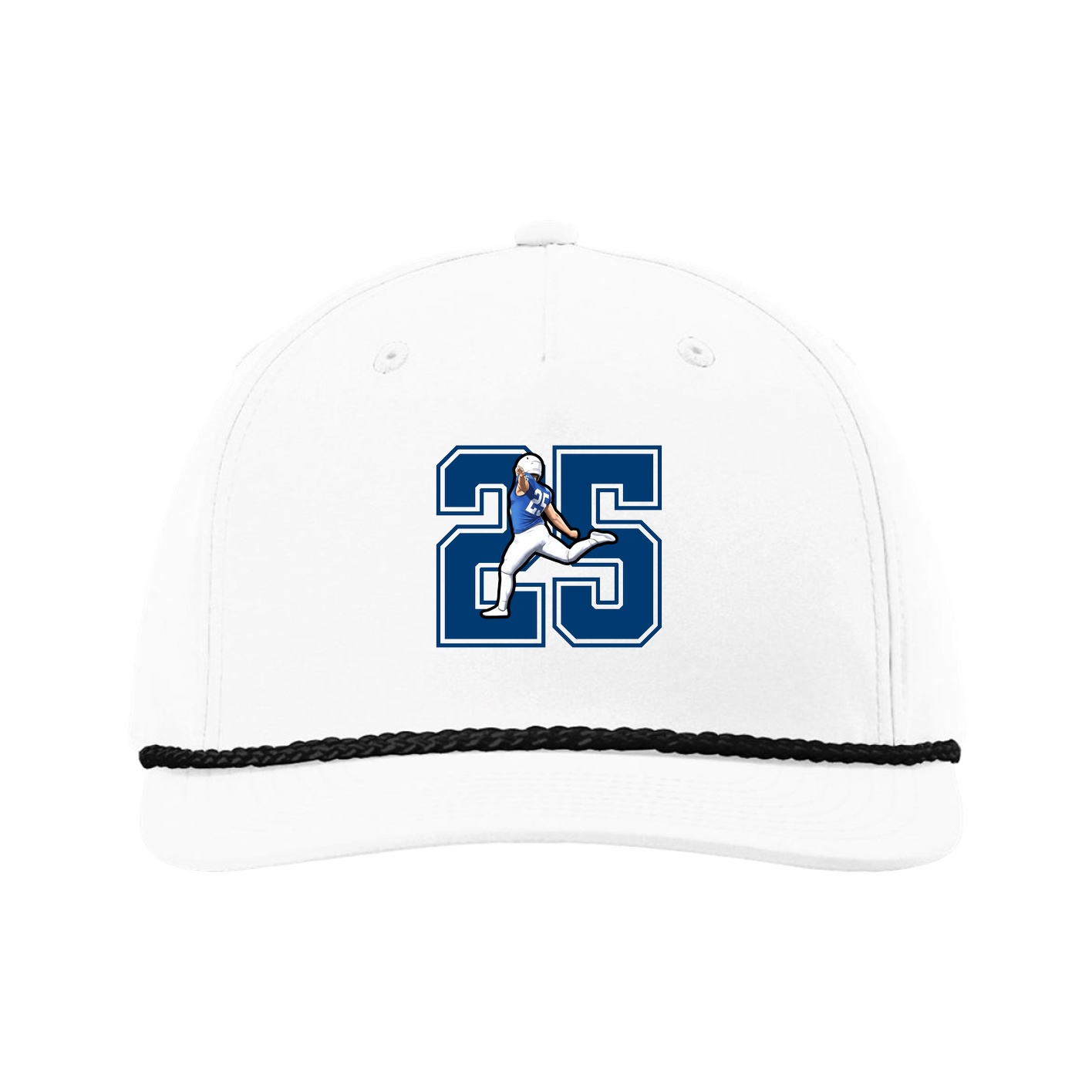 Five-Panel Classic Rope Cap — Number in White