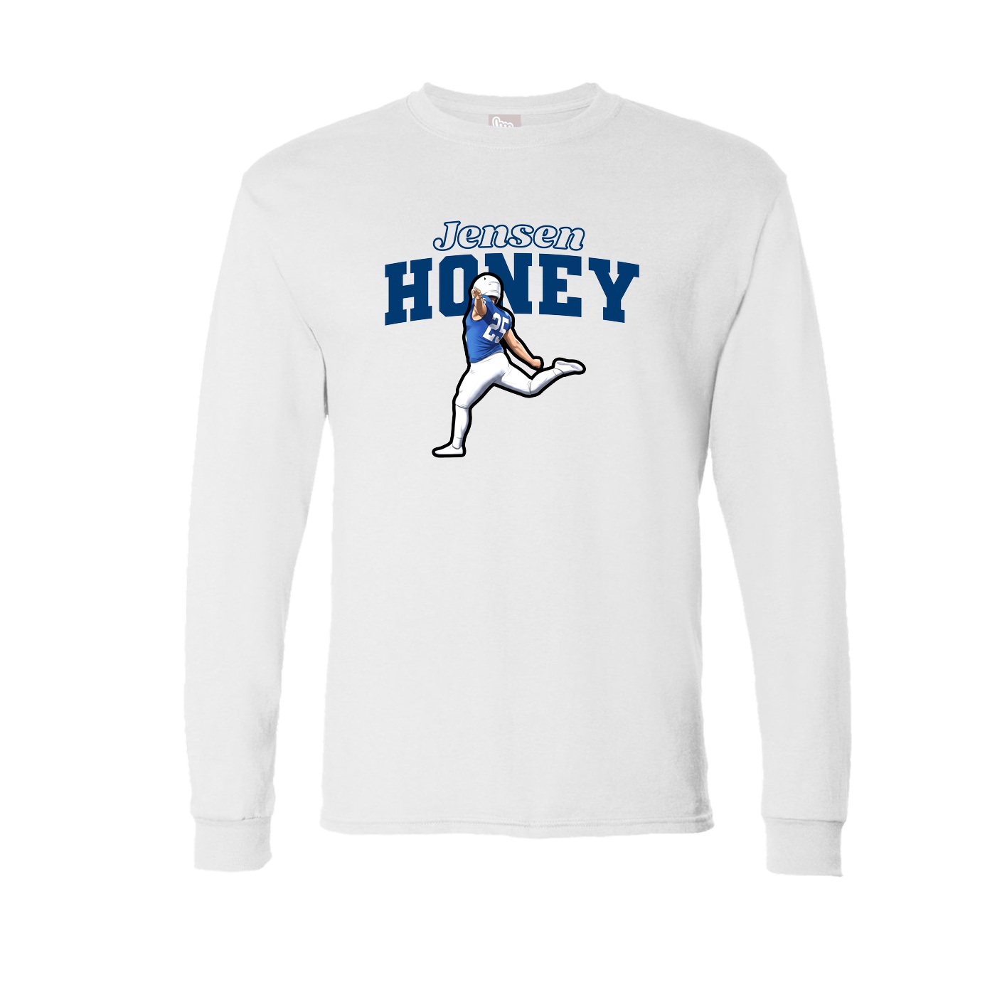 Long Sleeve Tee — Name Arch in White