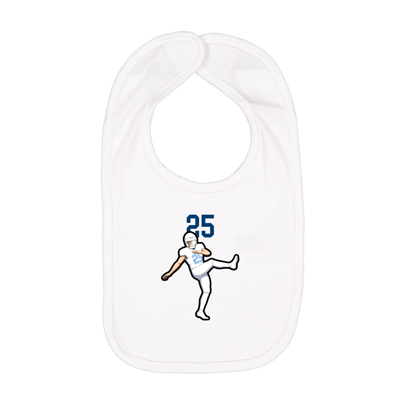 Infant Bib — Number Top in White