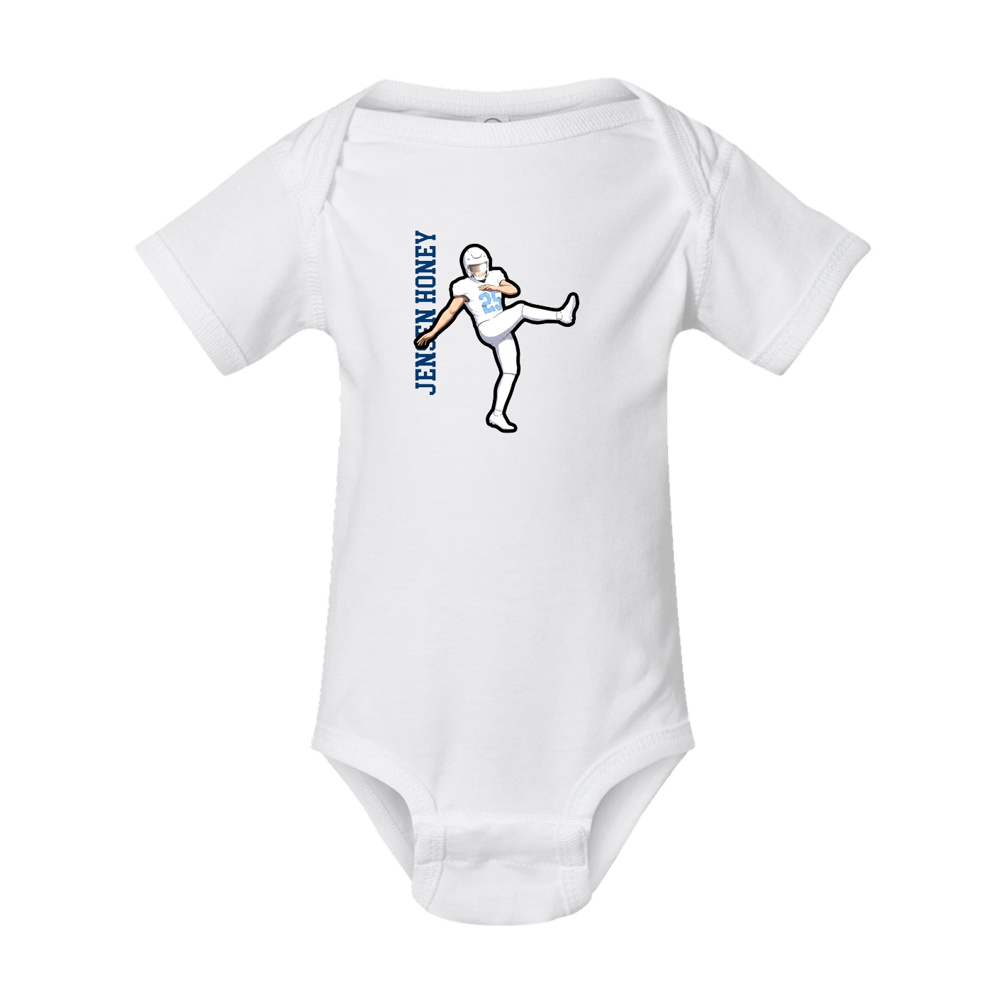 Baby Onesie — Name Vertical in White