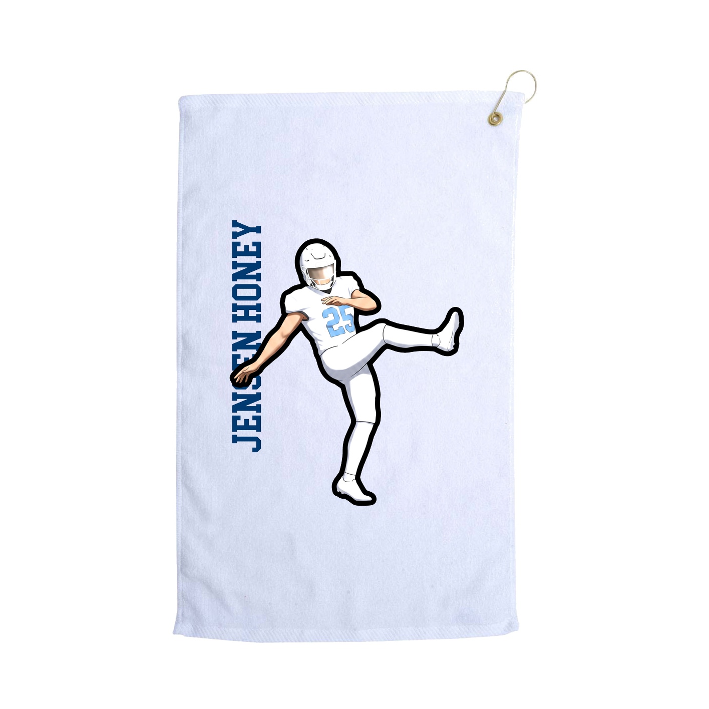 Golf Towel — Name Vertical in White