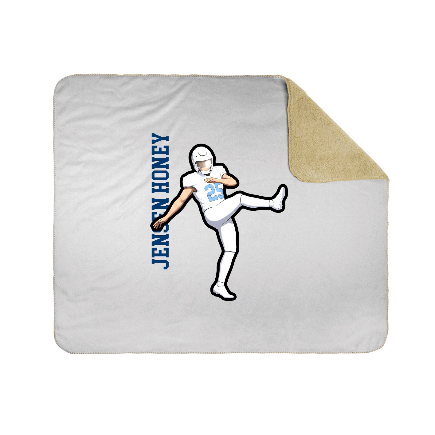 Throw Blanket — Name Vertical in White