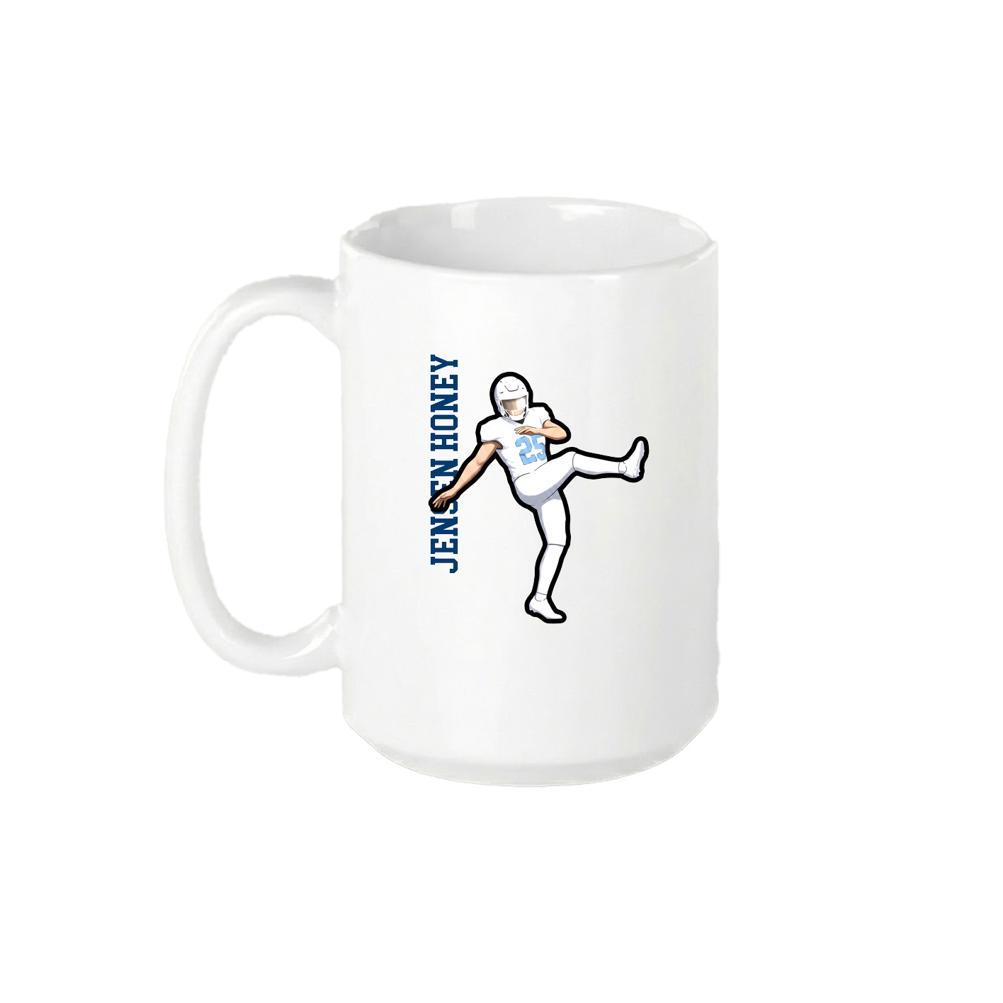 15oz Coffee Mug — Name Vertical in White