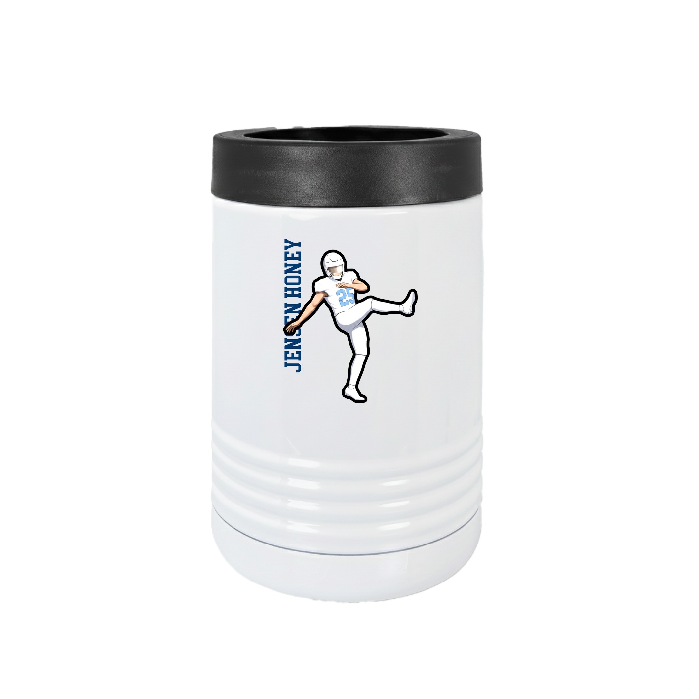 Beverage Holder — Name Vertical in White