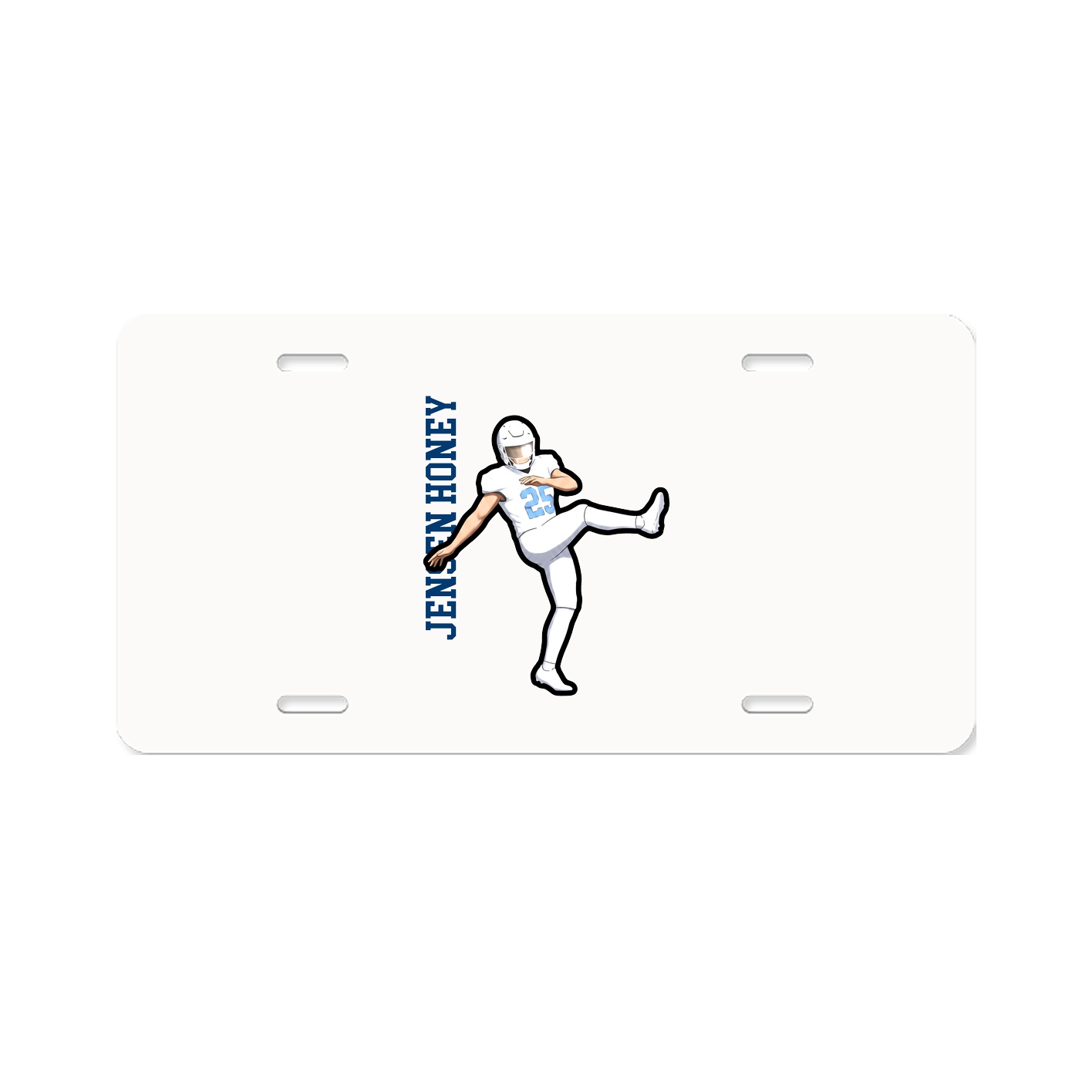 License Plate — Name Vertical in Classic