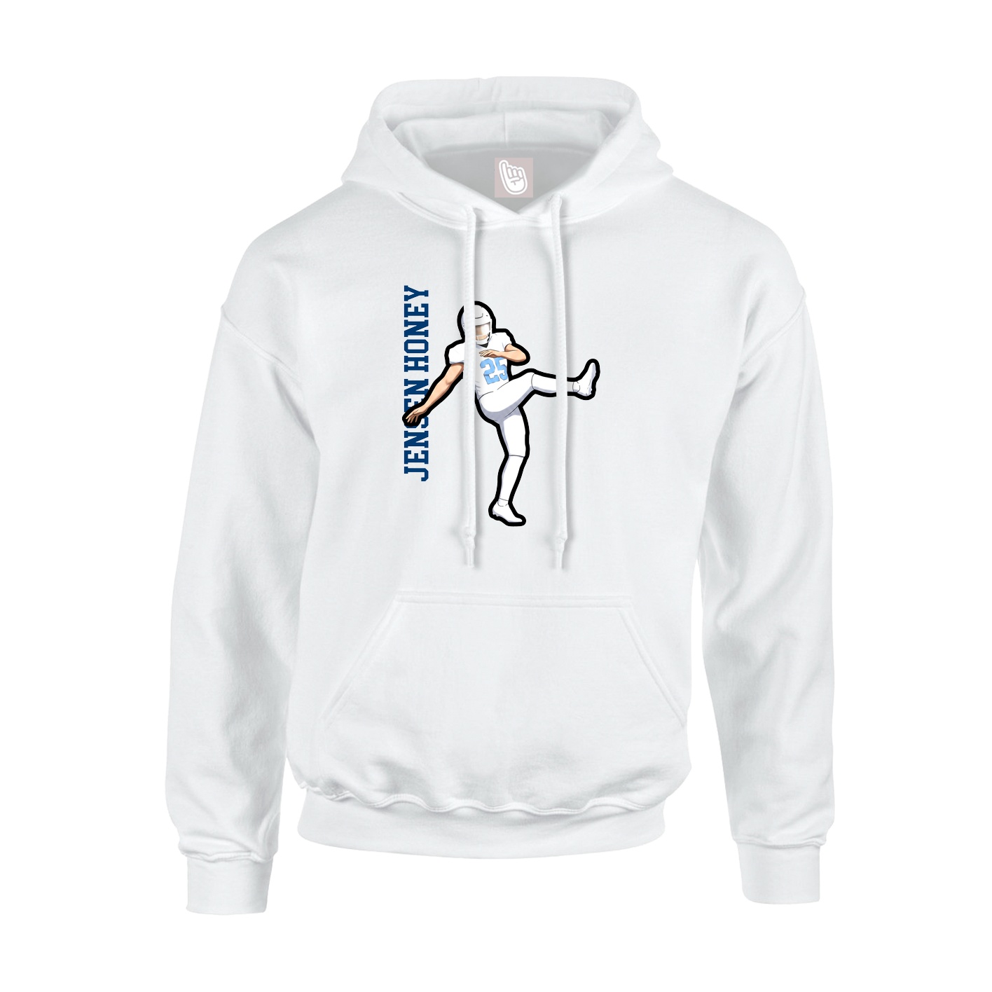 Hoodie — Name Vertical in White
