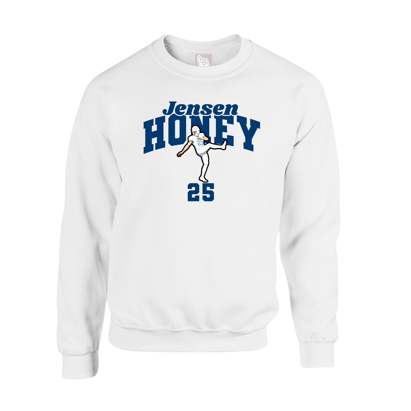 Fleece Crew — Signature Arch in White