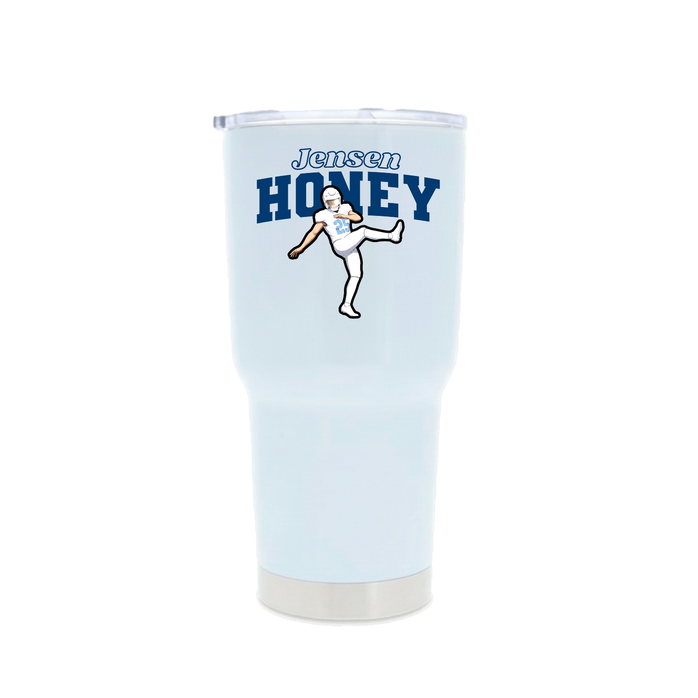 30oz Stainless Steel Tumbler — Name Arch in White
