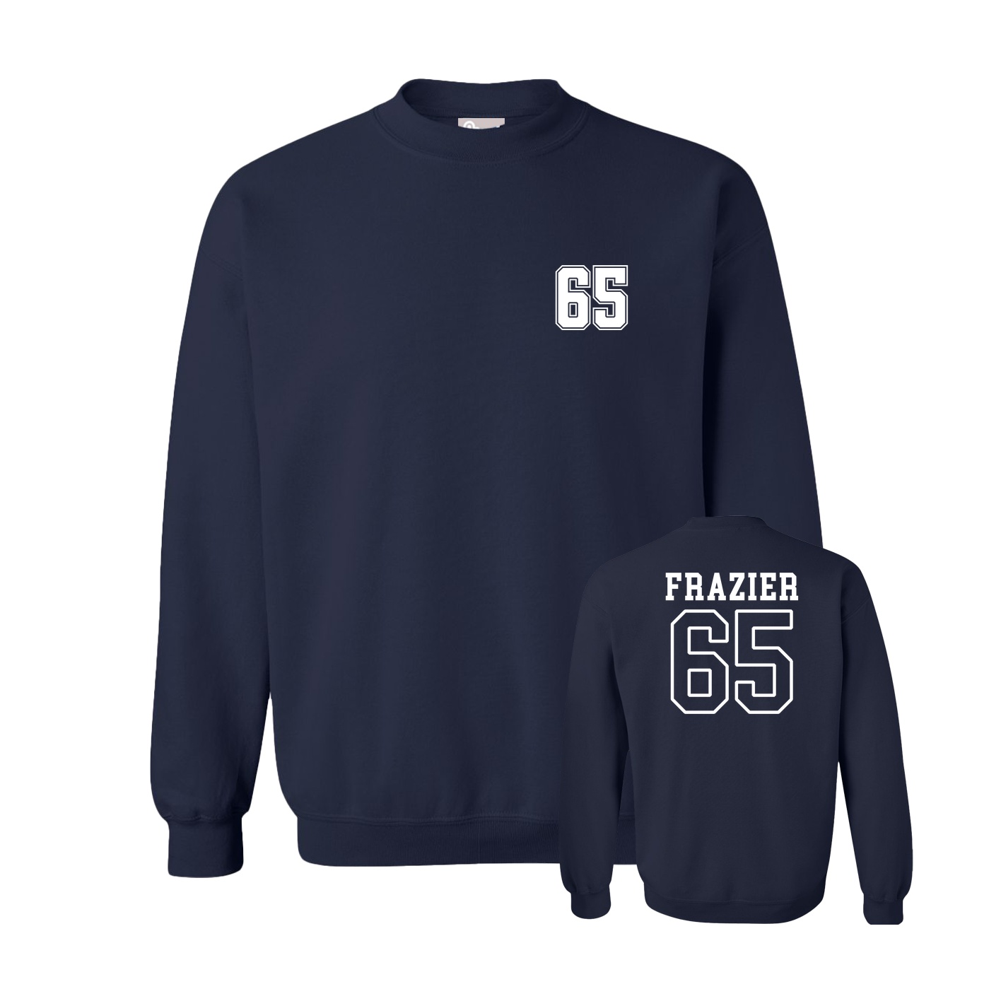 Fleece Crew — Chest Back in Navy