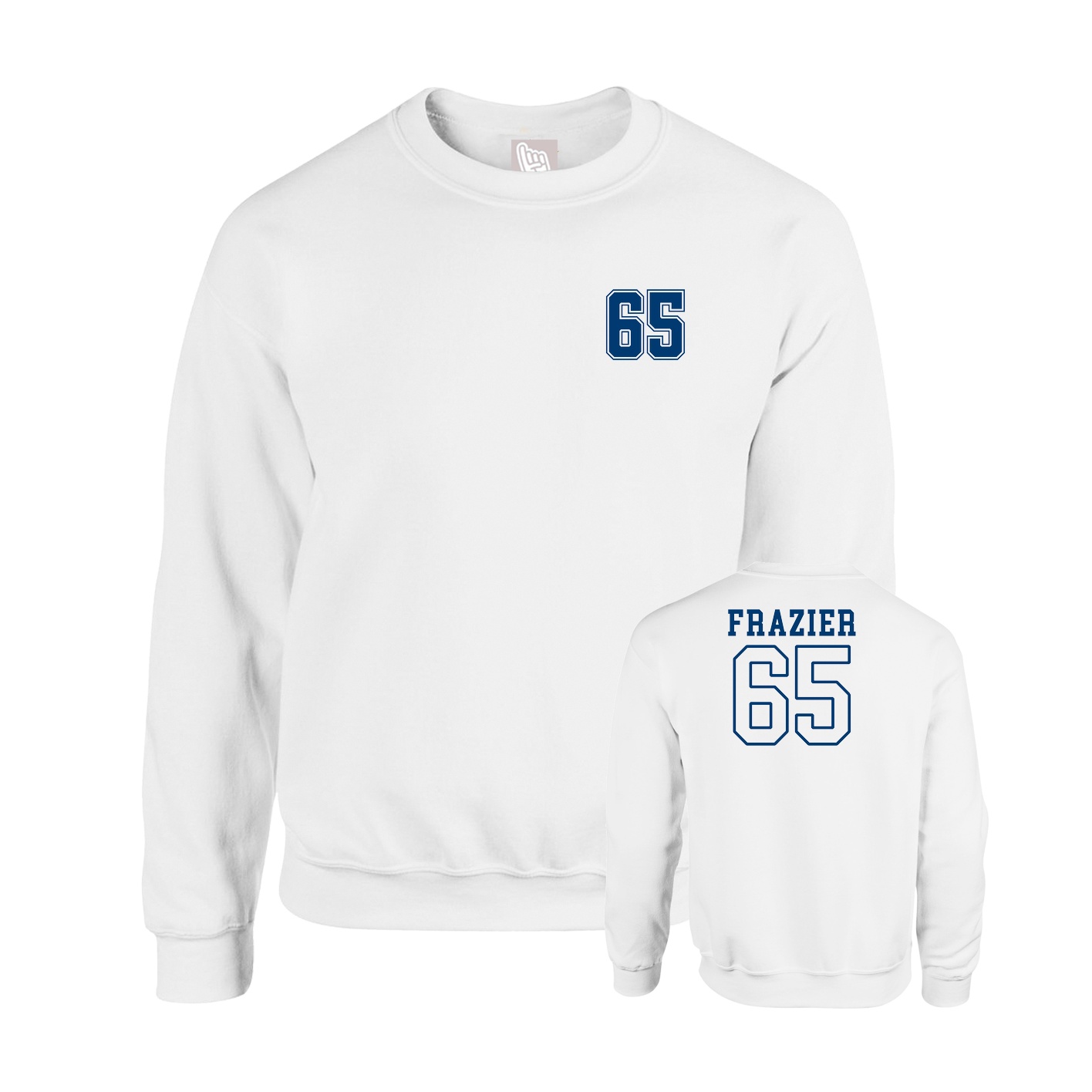 Fleece Crew — Chest Back in White