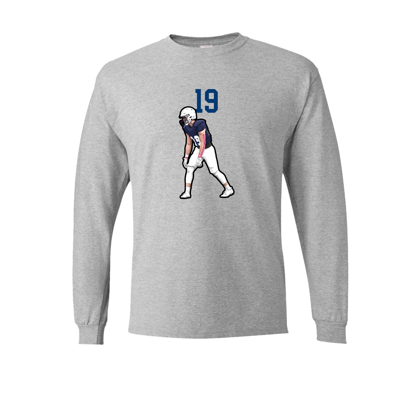 Long Sleeve Tee — Number Top in Grey