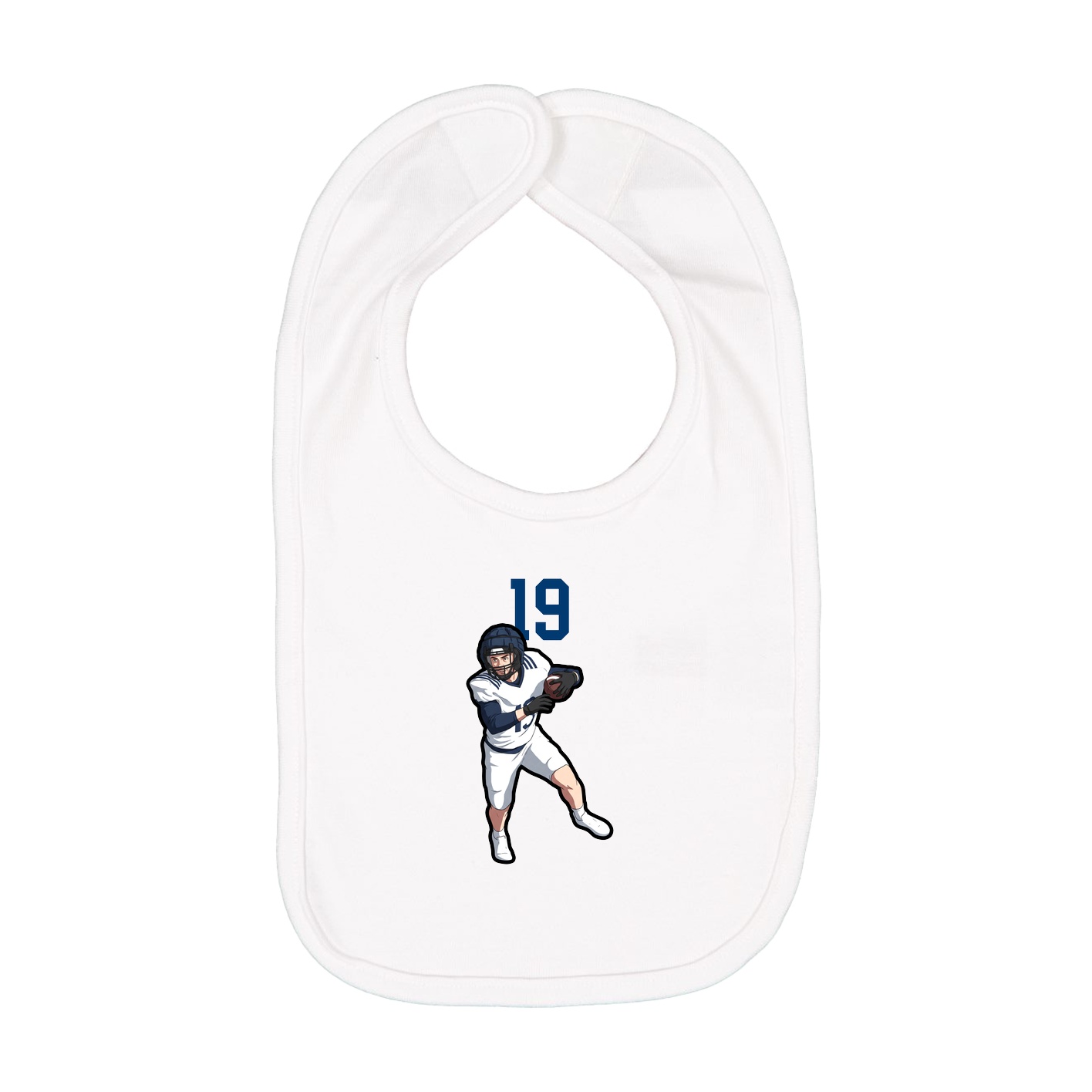Infant Bib — Number Top in White