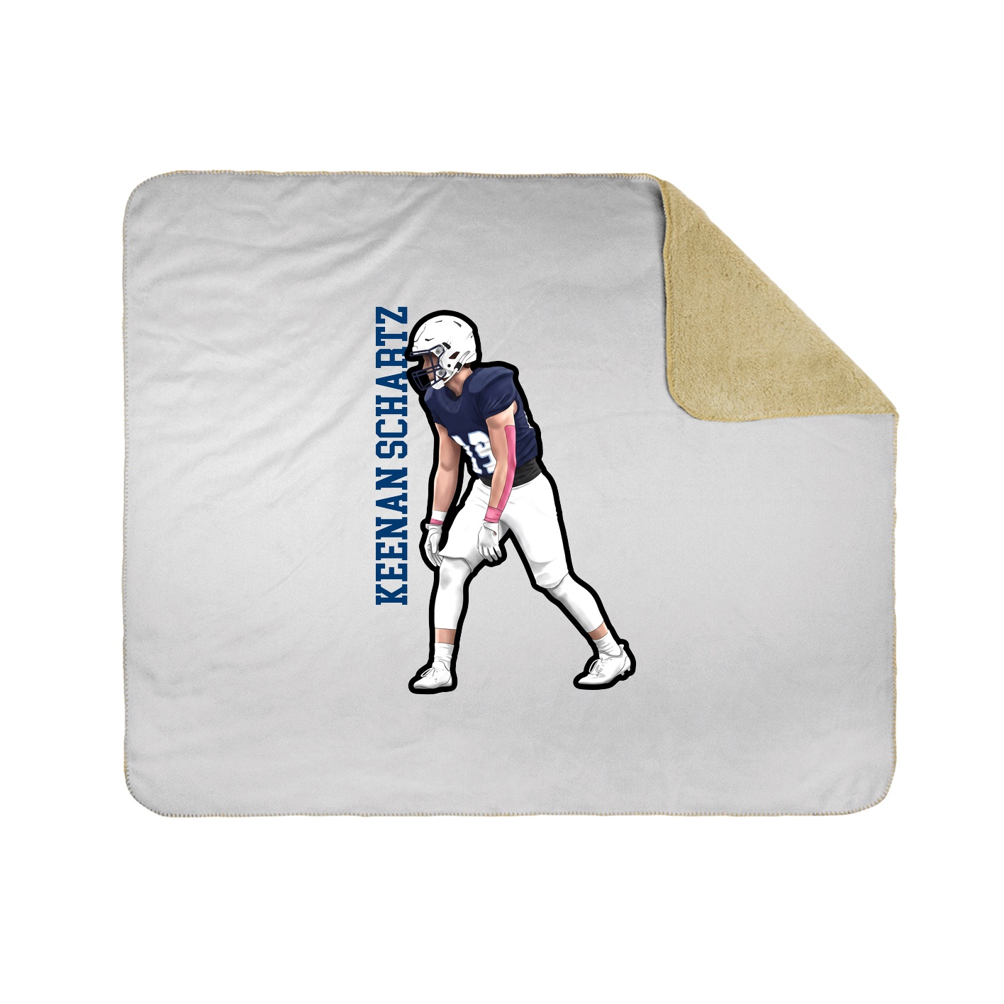 Throw Blanket — Name Vertical in White