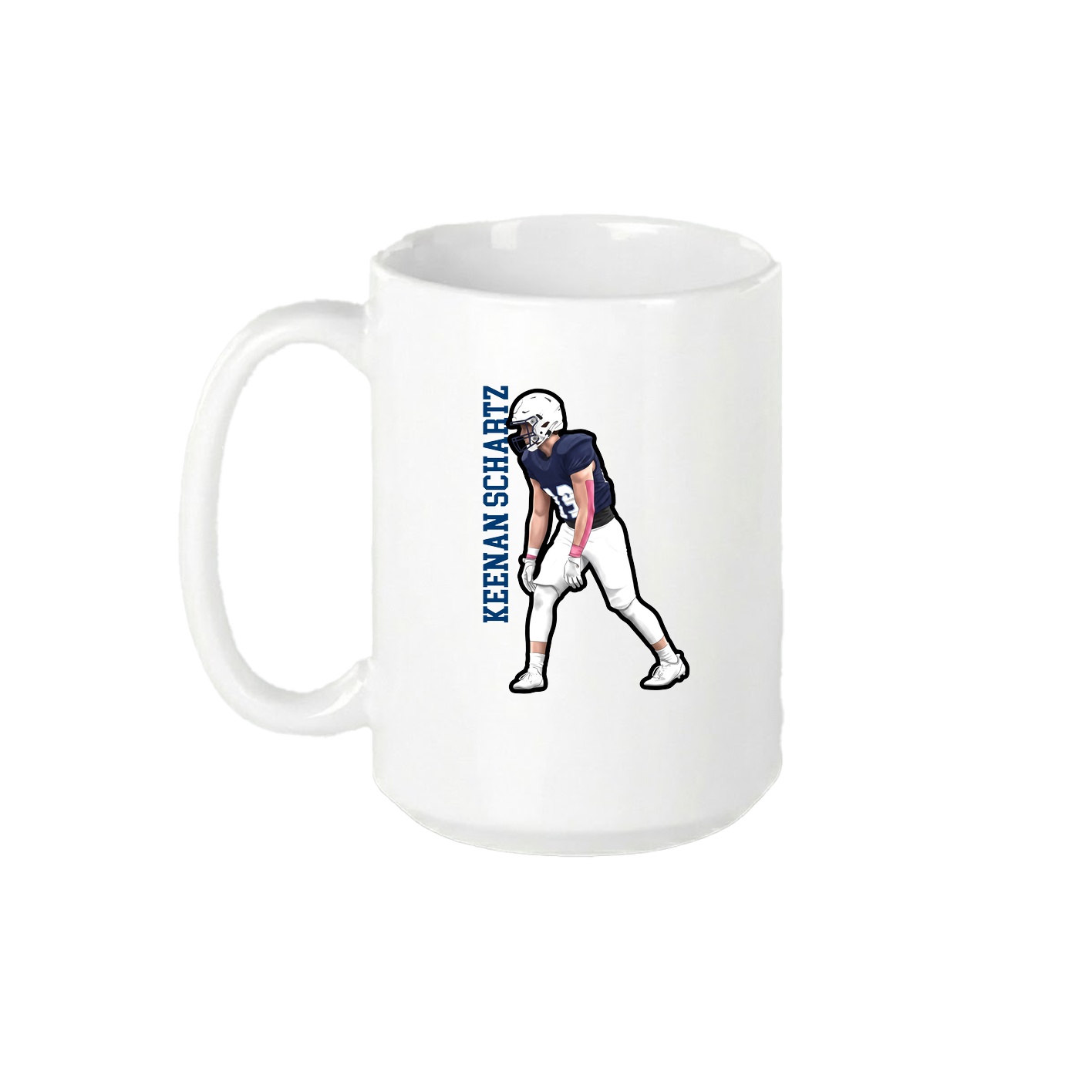 15oz Coffee Mug — Name Vertical in White