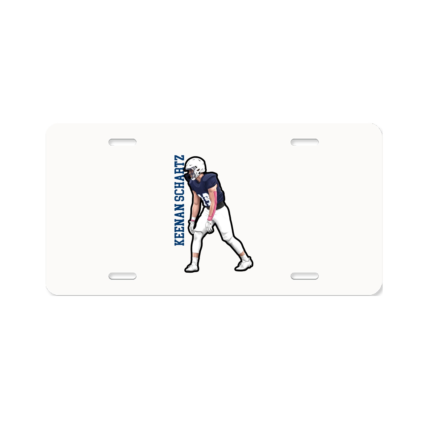 License Plate — Name Vertical in Classic