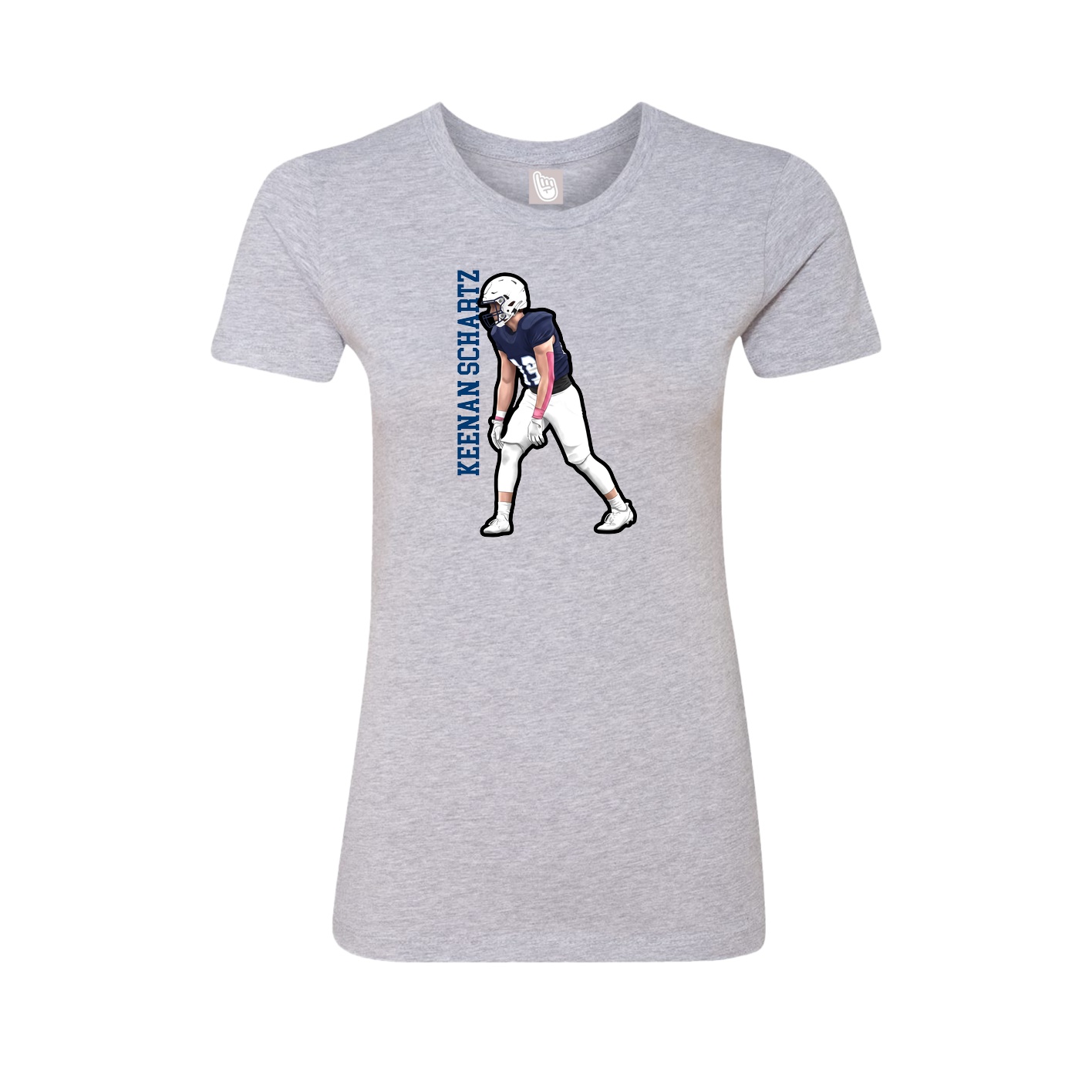 Fitted Women's Tee — Name Vertical in Grey