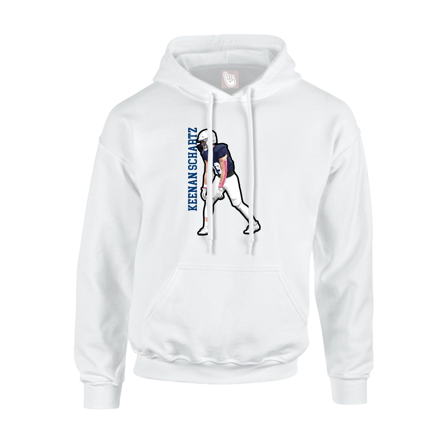 Hoodie — Name Vertical in White