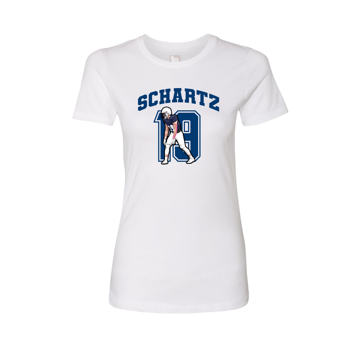 Fitted Women's Tee — Number in White