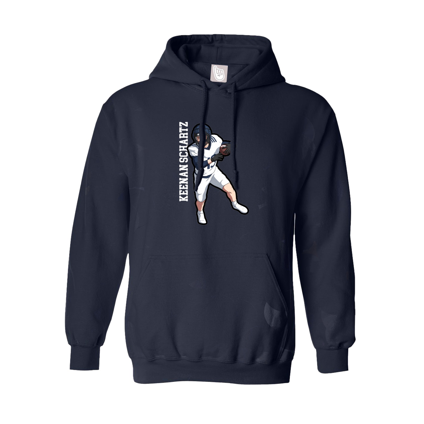 Youth Hoodie — Name Vertical in Navy
