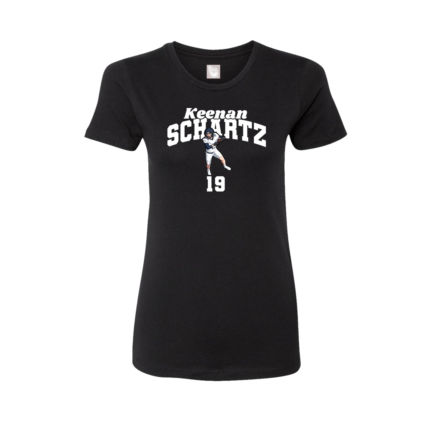 Fitted Women's Tee — Signature Arch in Black