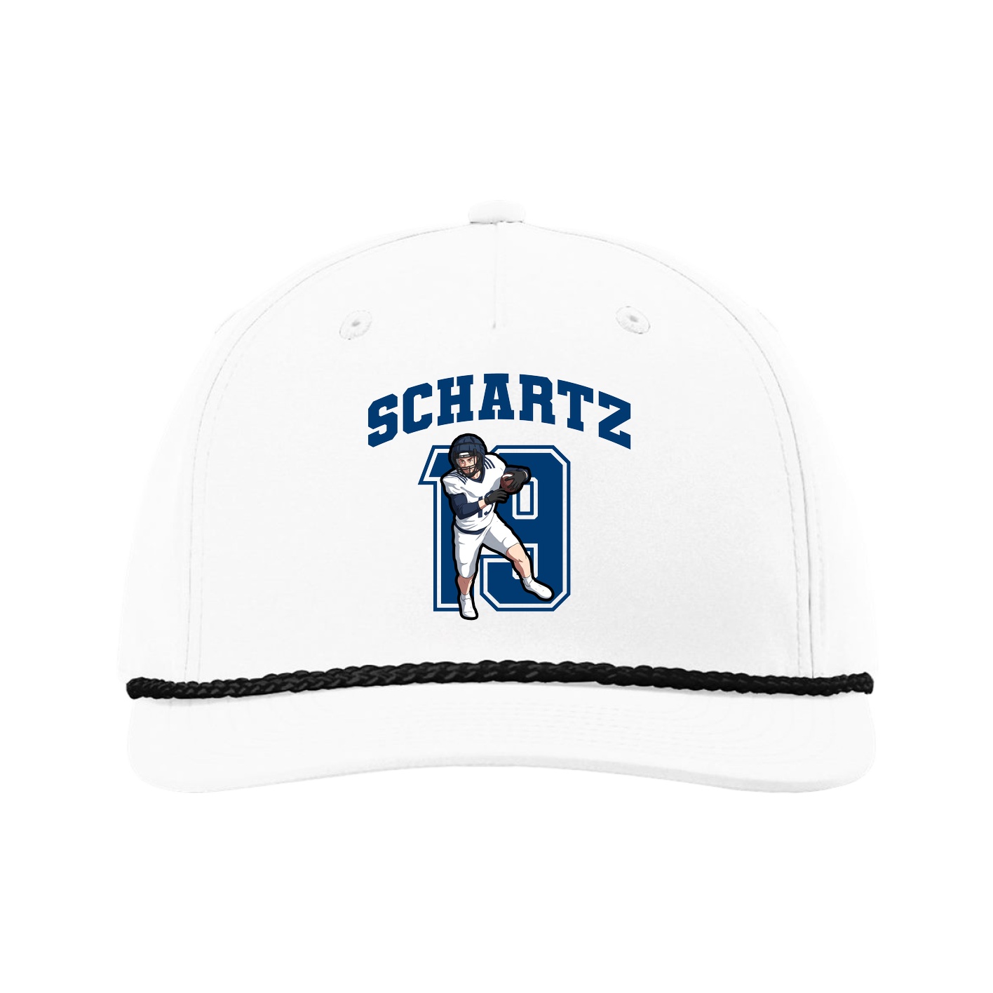 Five-Panel Classic Rope Cap — Number in White