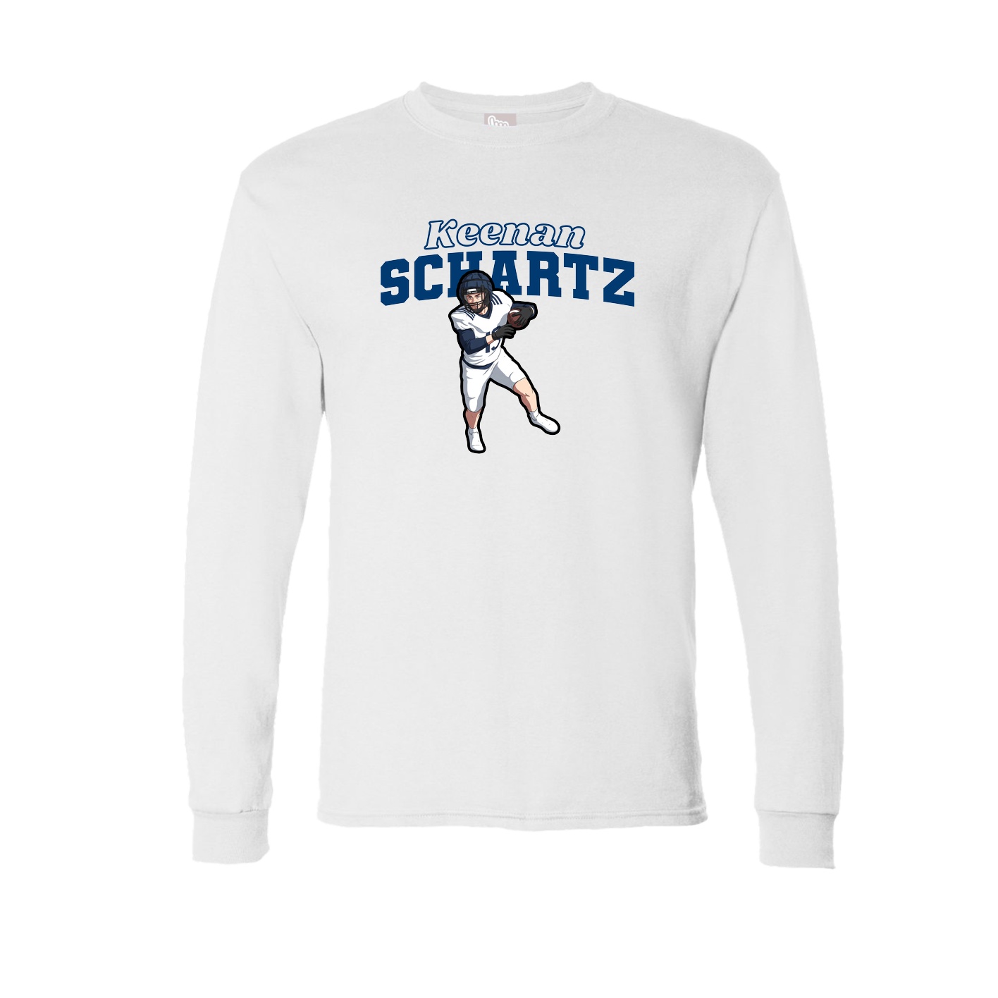 Long Sleeve Tee — Name Arch in White