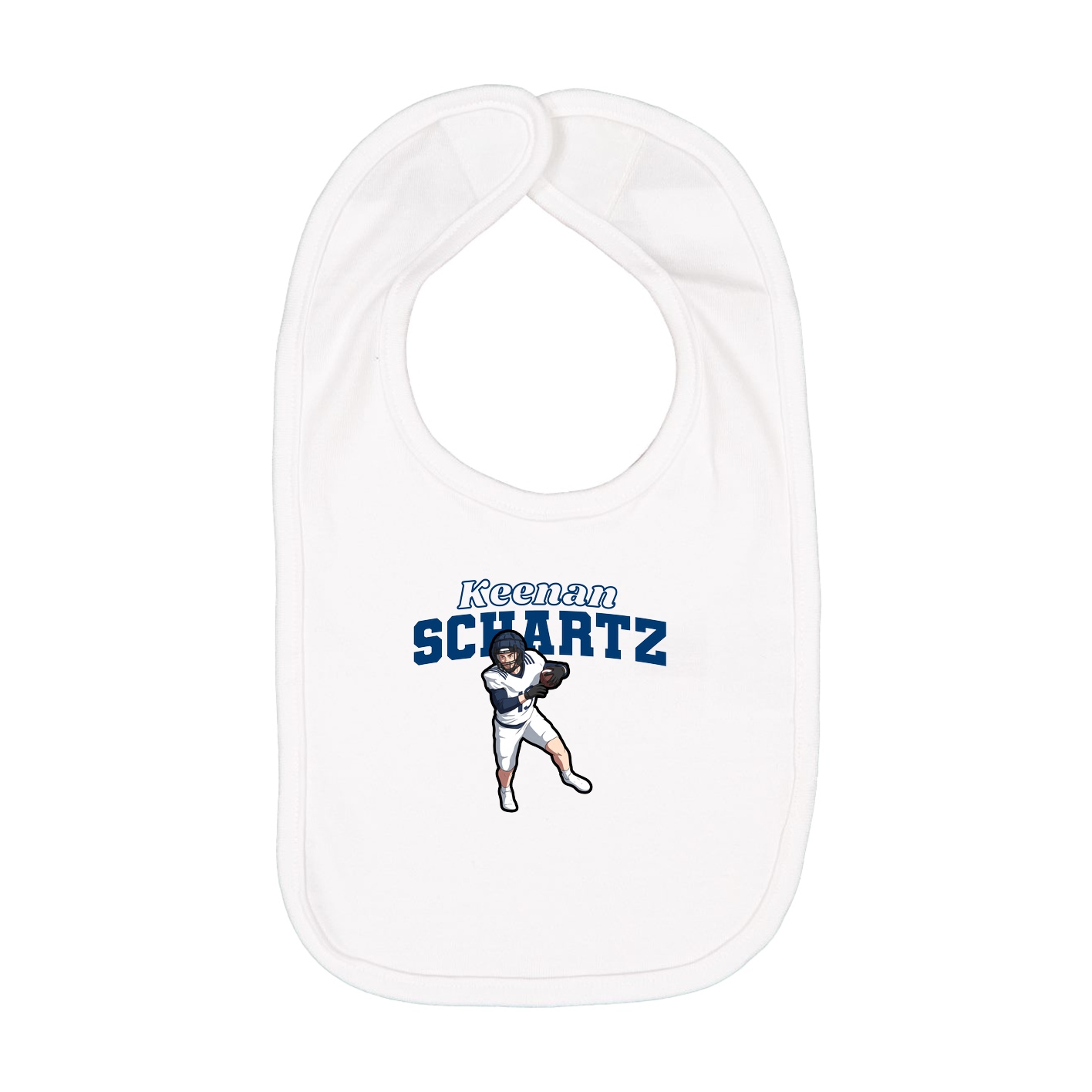 Infant Bib — Name Arch in White