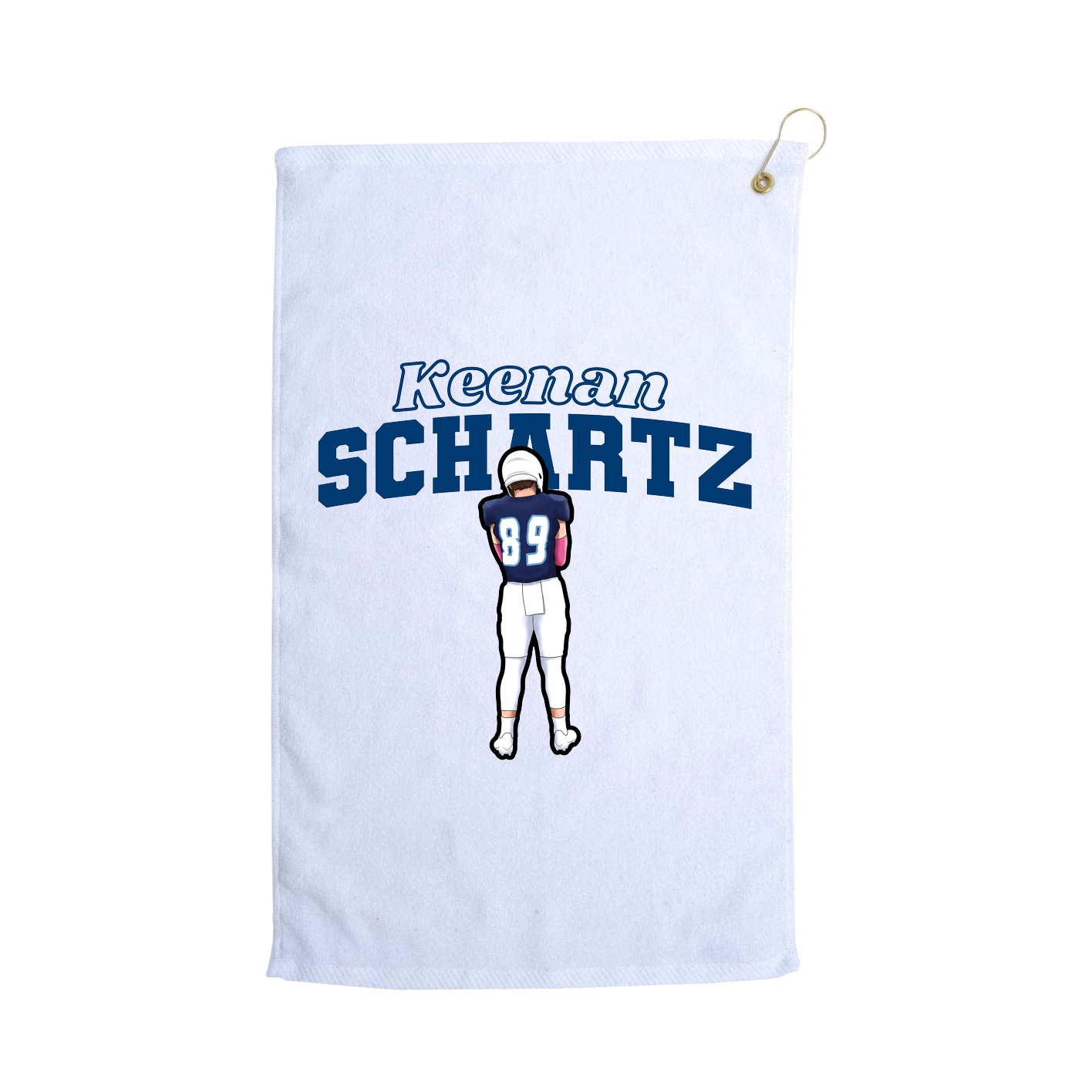 Golf Towel — Name Arch in White