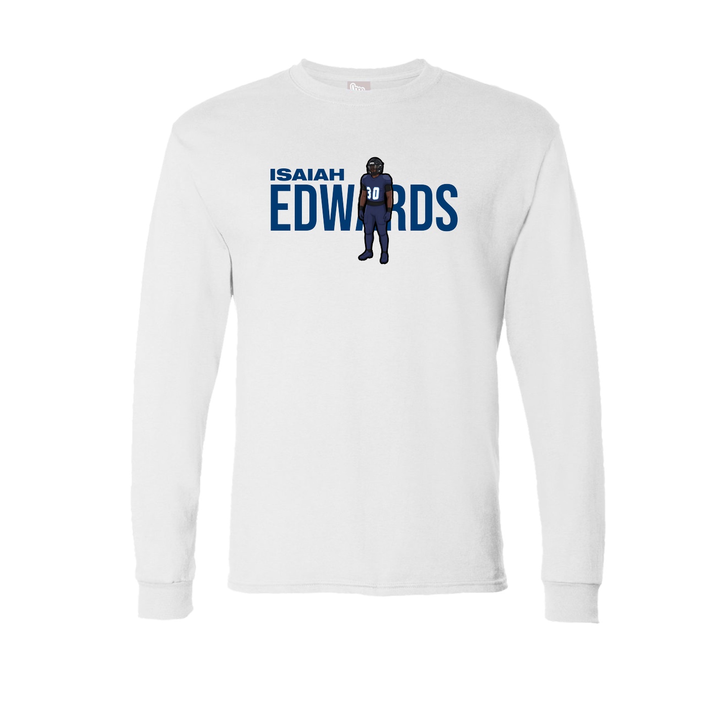 Long Sleeve Tee — Player Name in White