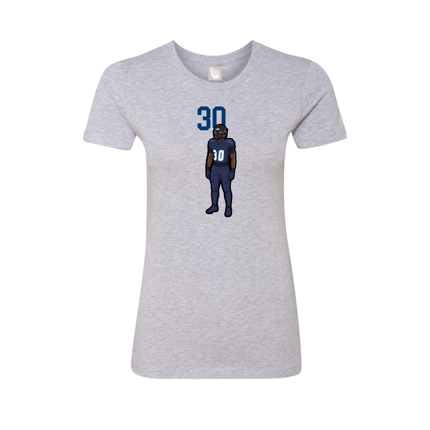 Fitted Women's Tee — Number Top in Grey