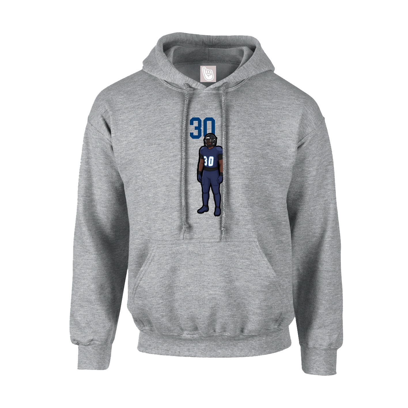 Hoodie — Number Top in Grey