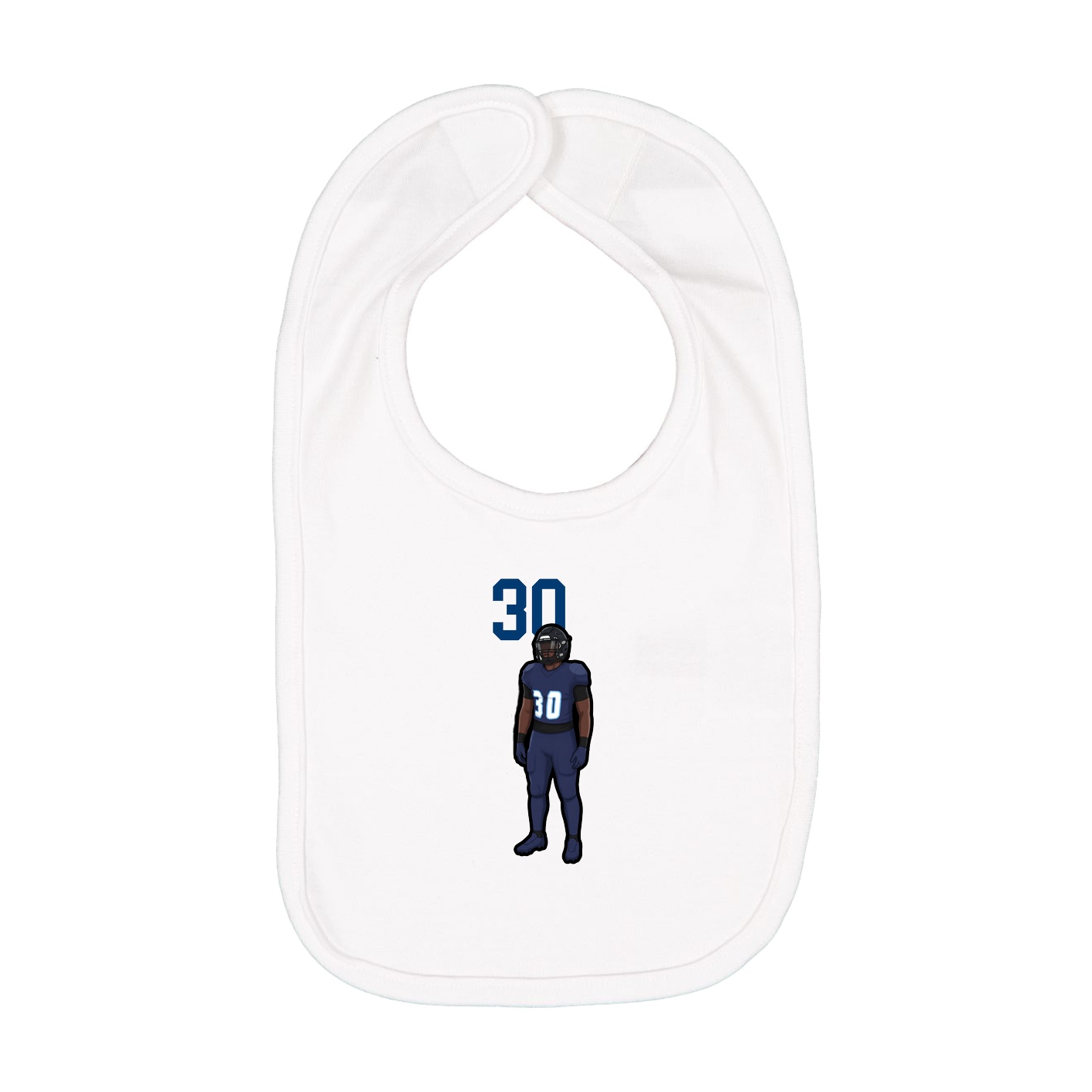 Infant Bib — Number Top in White