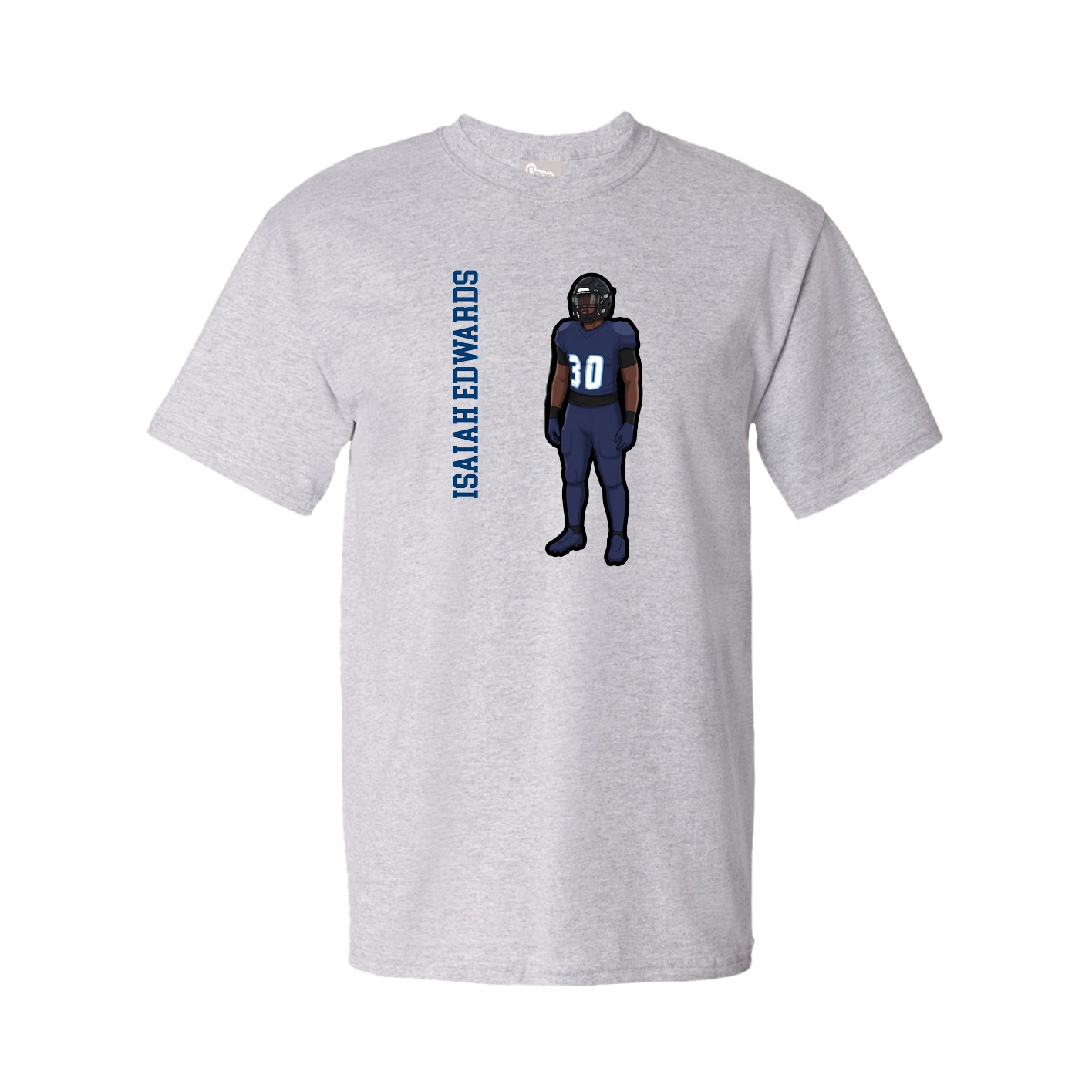 Youth Tee — Name Vertical in Grey