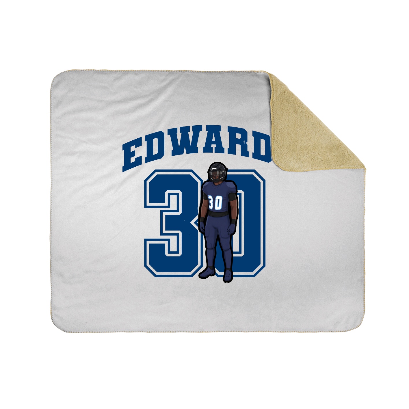 Throw Blanket — Number in White