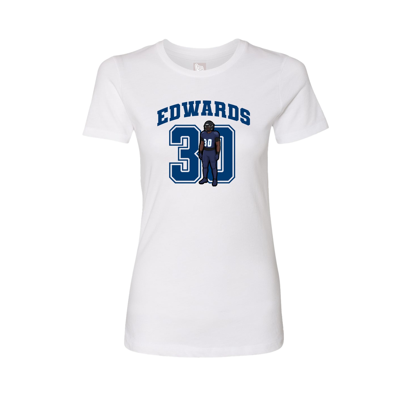 Fitted Women's Tee — Number in White