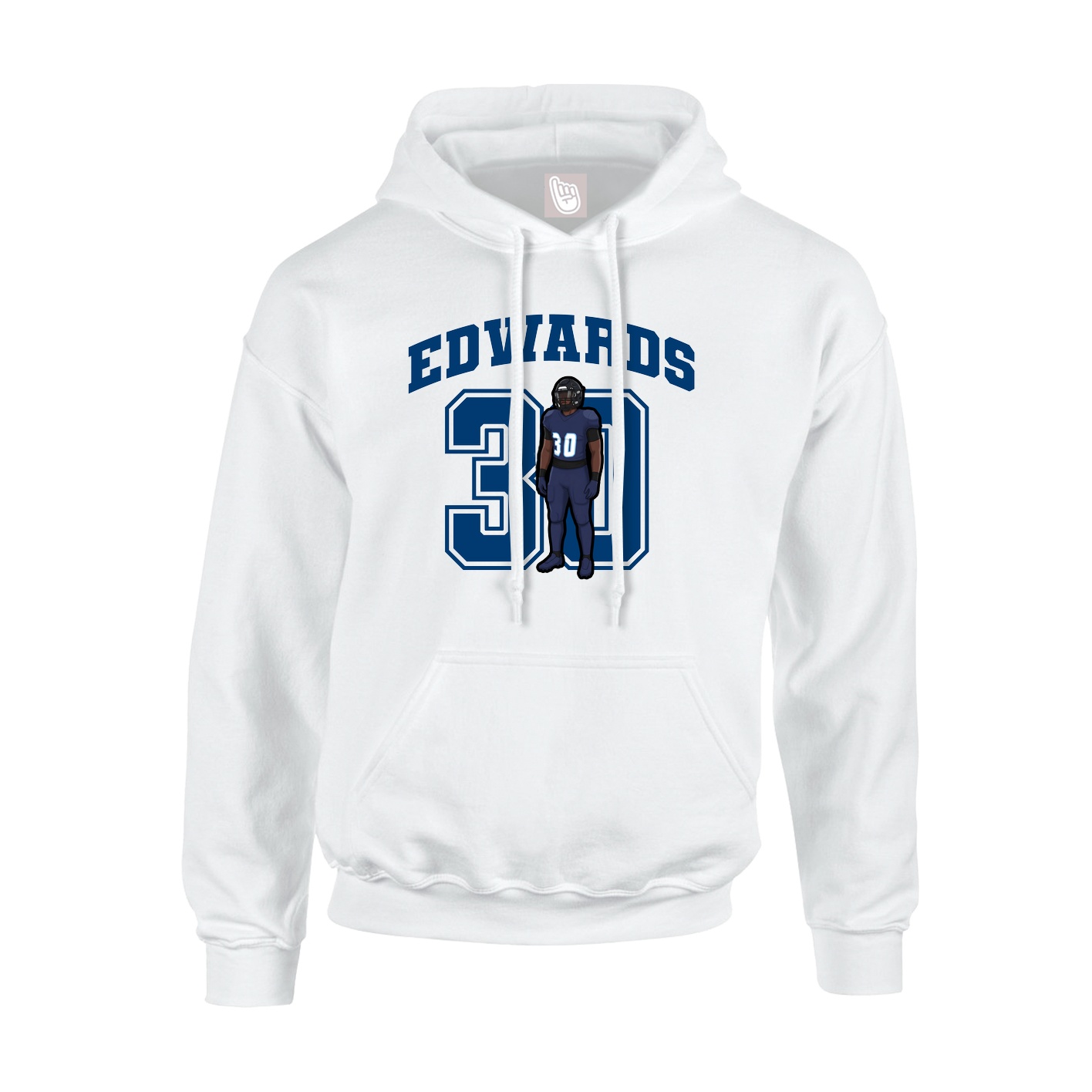 Hoodie — Number in White