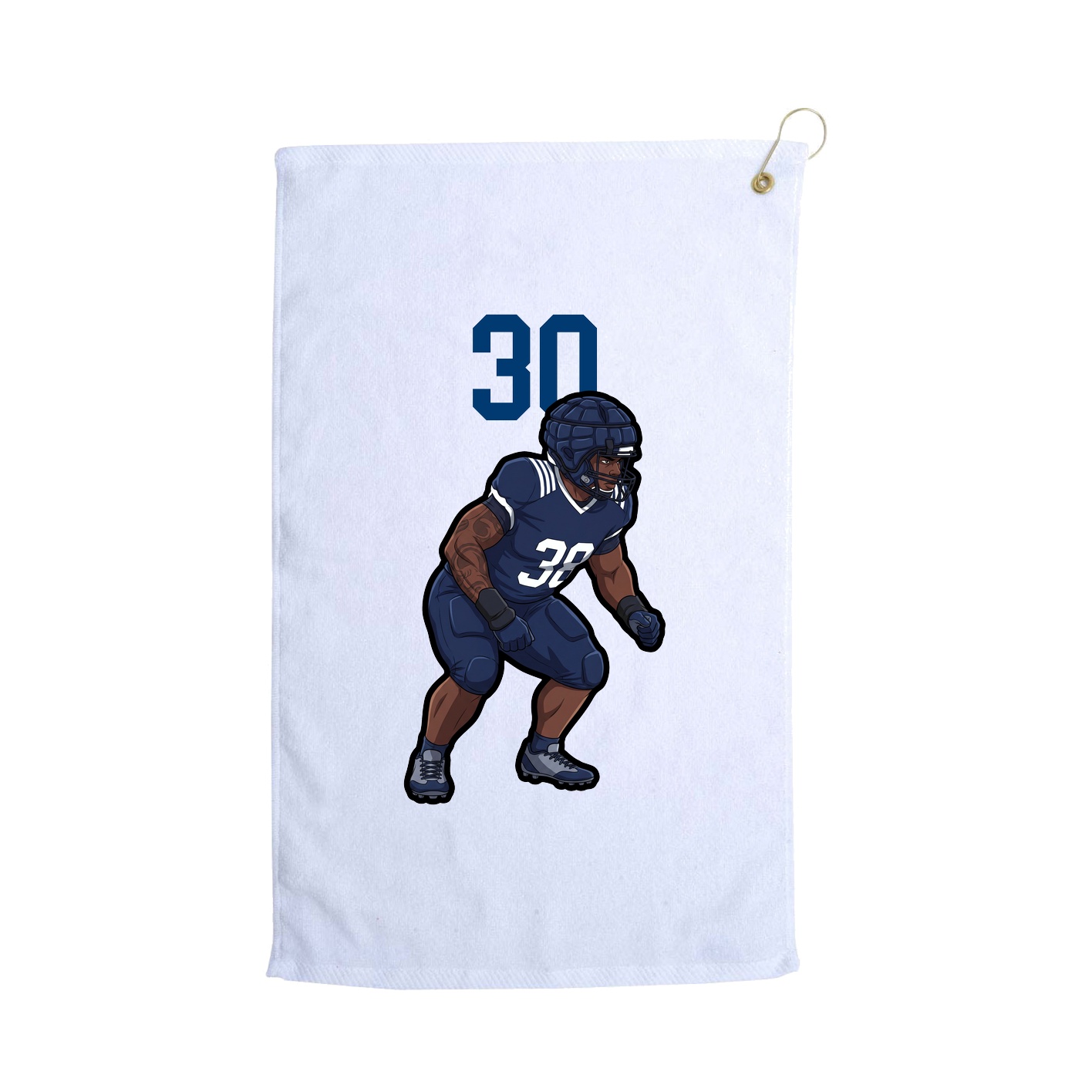 Golf Towel — Number Top in White