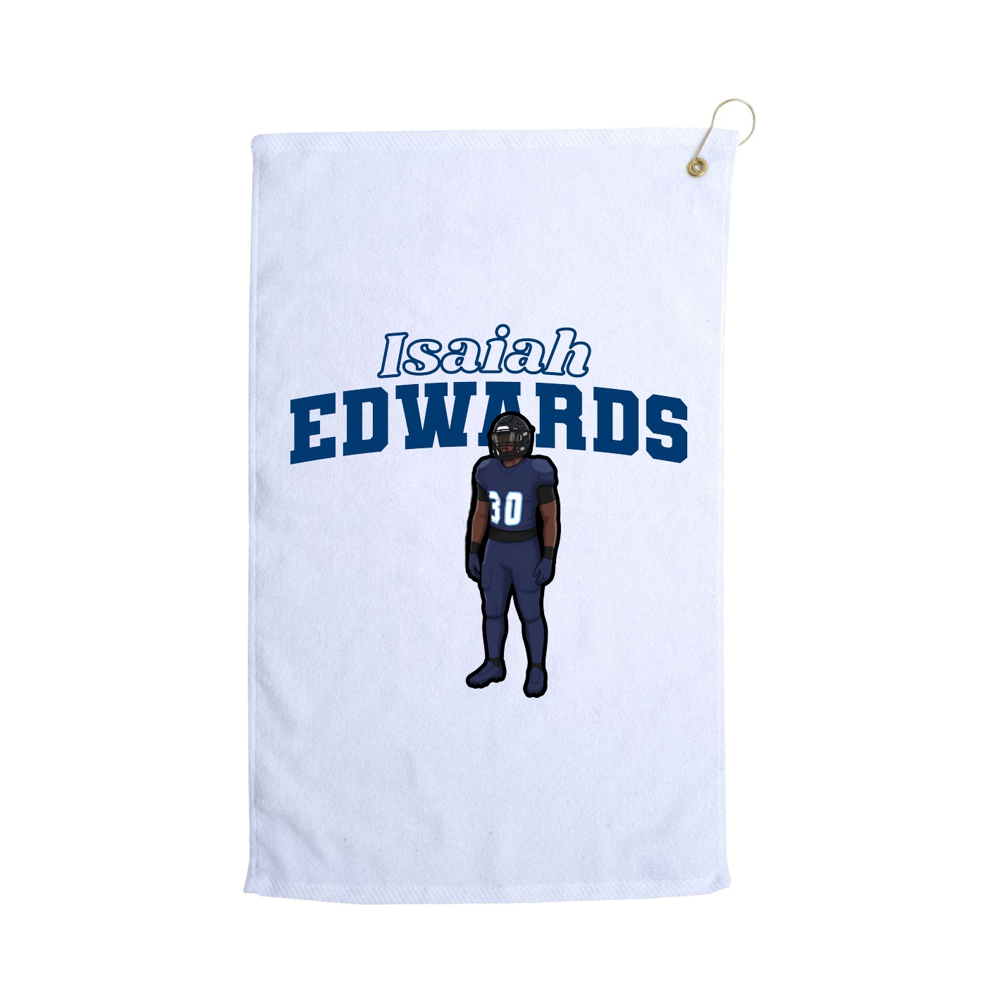 Golf Towel — Name Arch in White