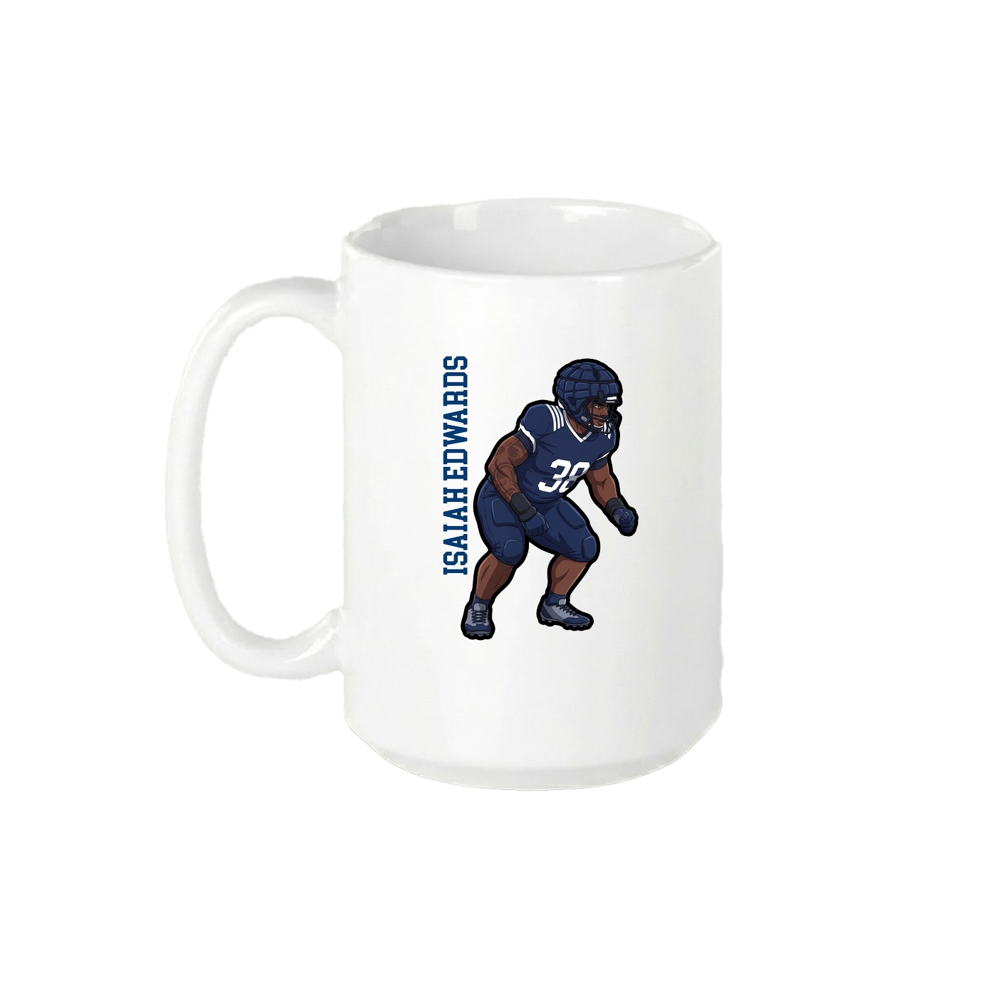 15oz Coffee Mug — Name Vertical in White