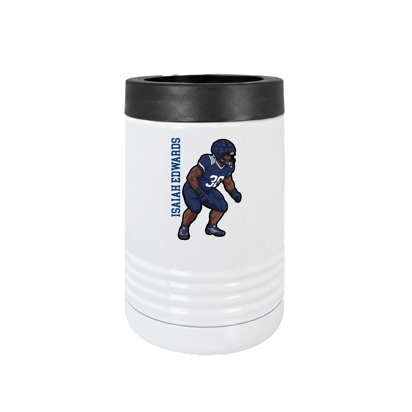 Beverage Holder — Name Vertical in White