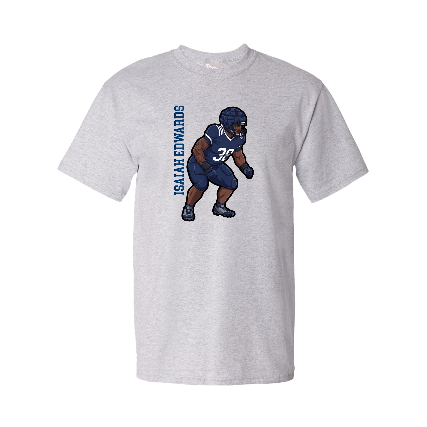 Tee — Name Vertical in Grey