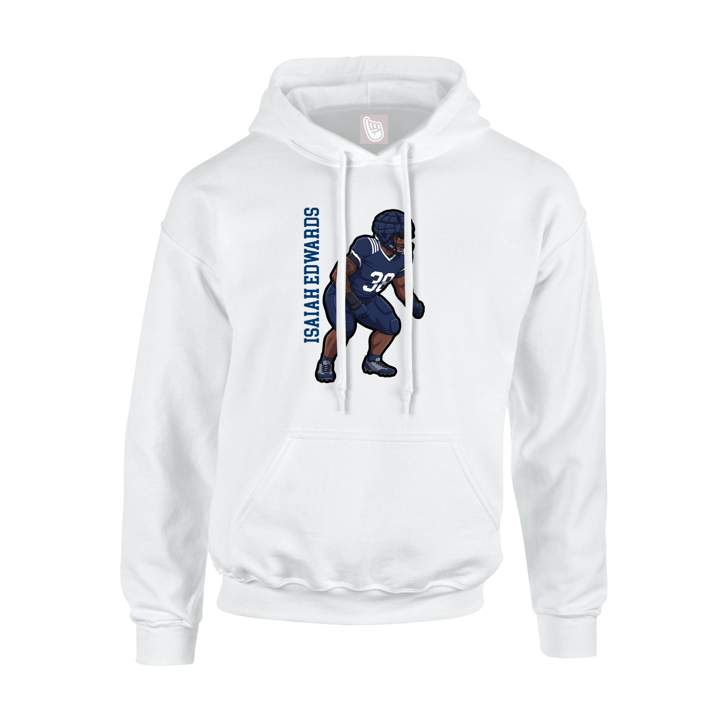 Hoodie — Name Vertical in White