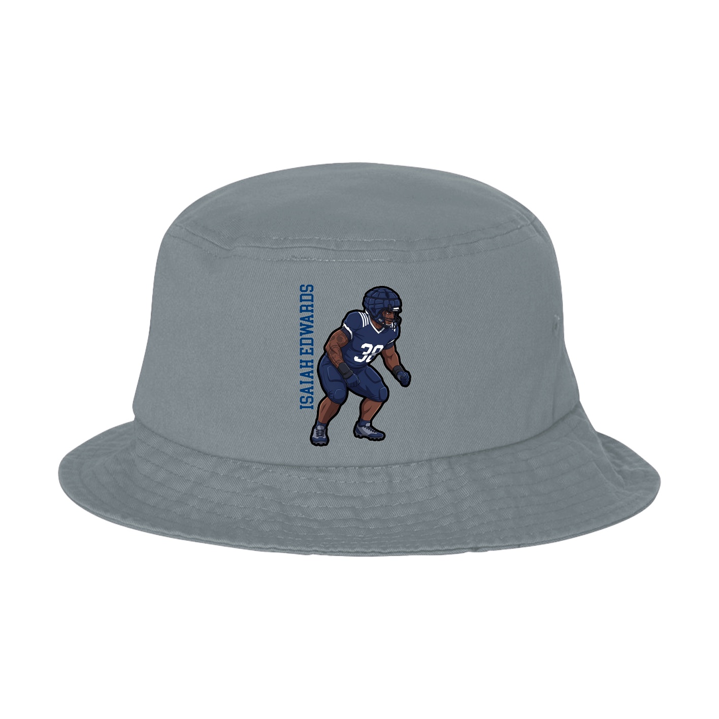 Bucket Cap — Name Vertical in Grey