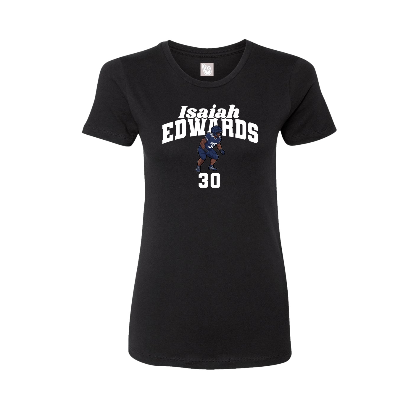Fitted Women's Tee — Signature Arch in Black