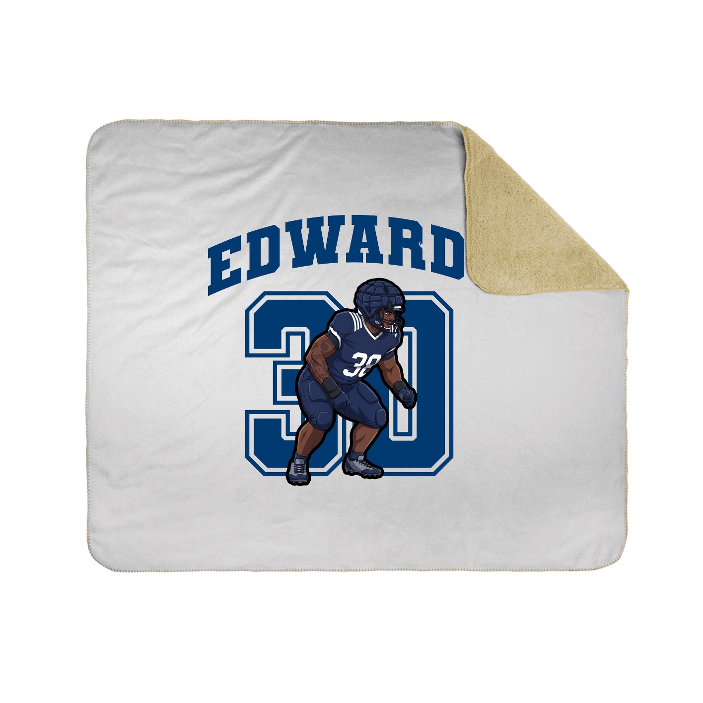 Throw Blanket — Number in White