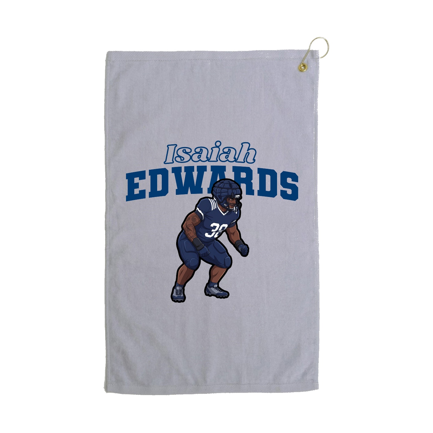 Golf Towel — Name Arch in Grey