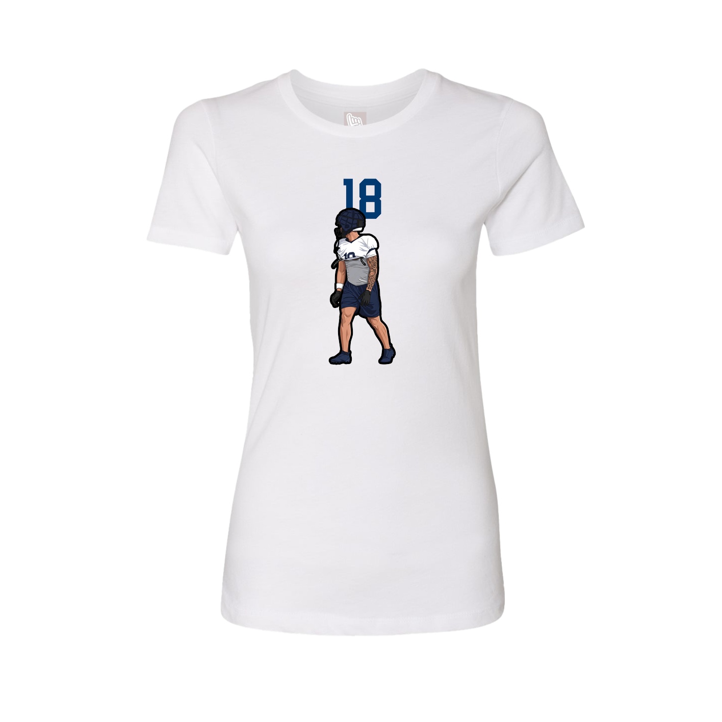 Fitted Women's Tee — Number Top in White