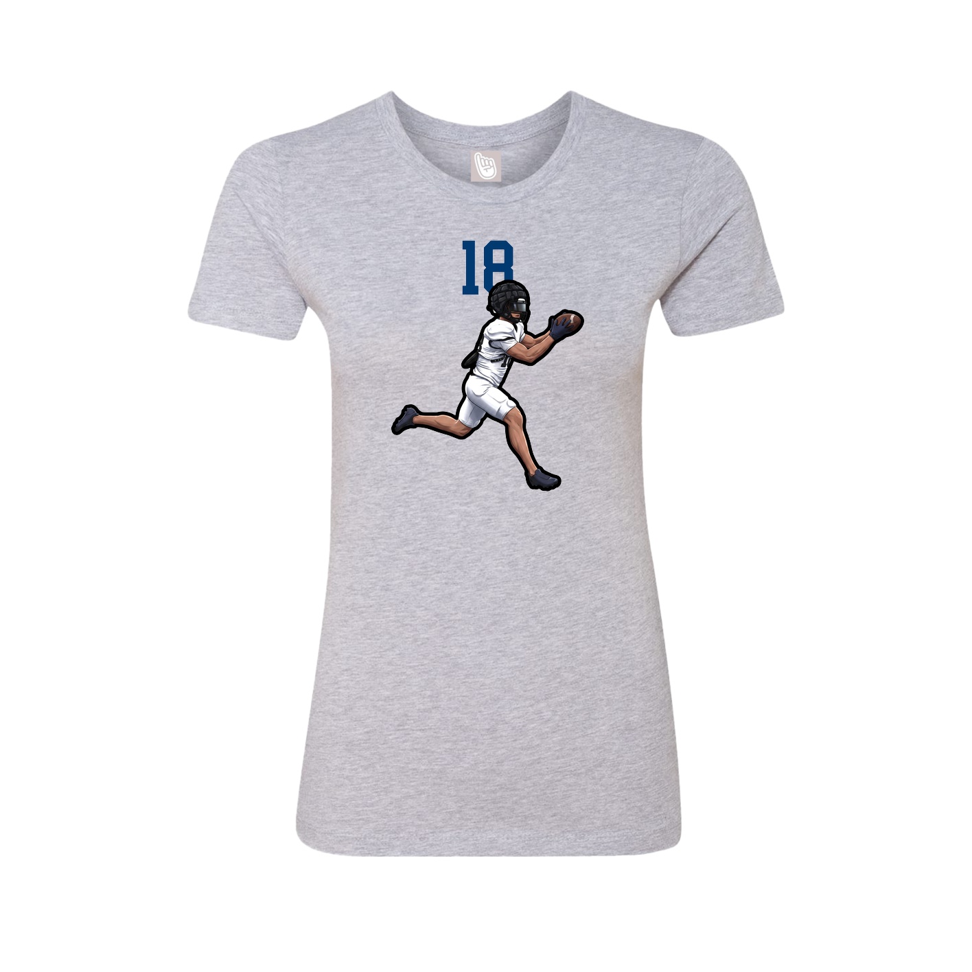 Fitted Women's Tee — Number Top in Grey