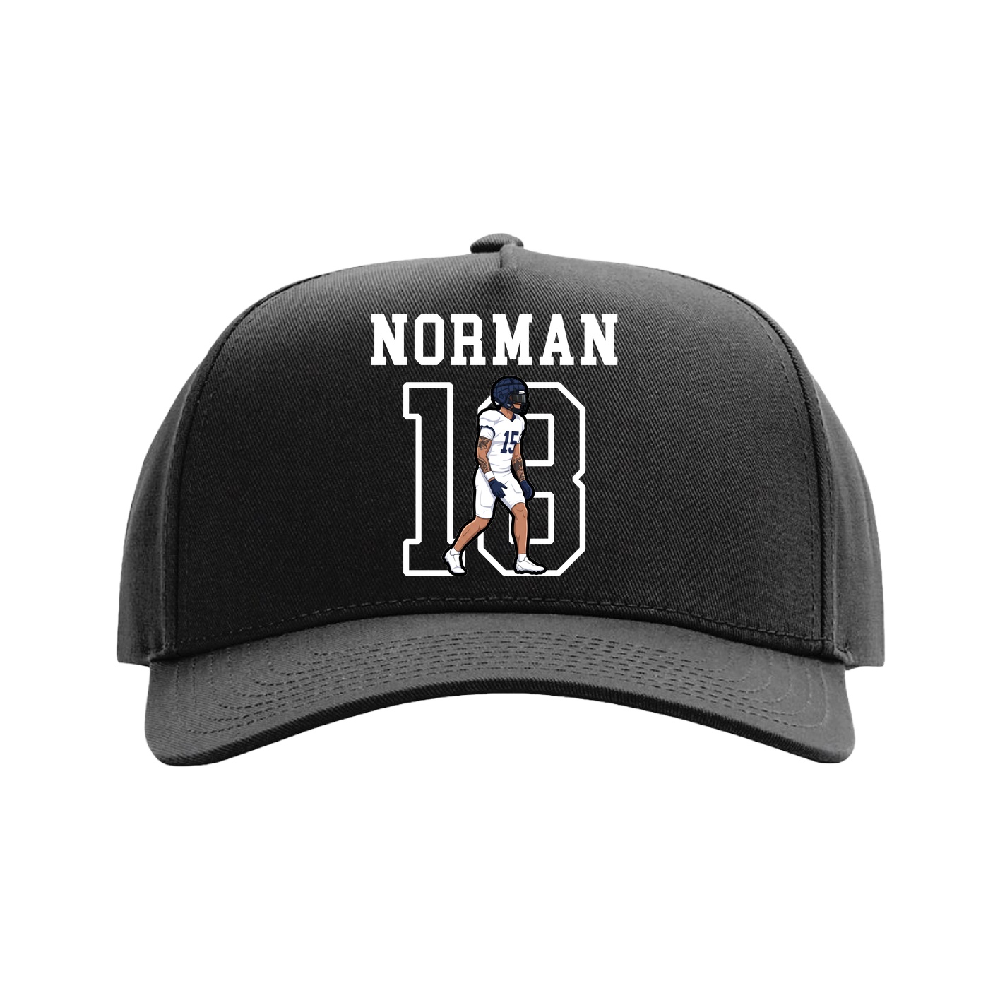Full Fabric Five-Panel Champ Cap — Shirsey in Black