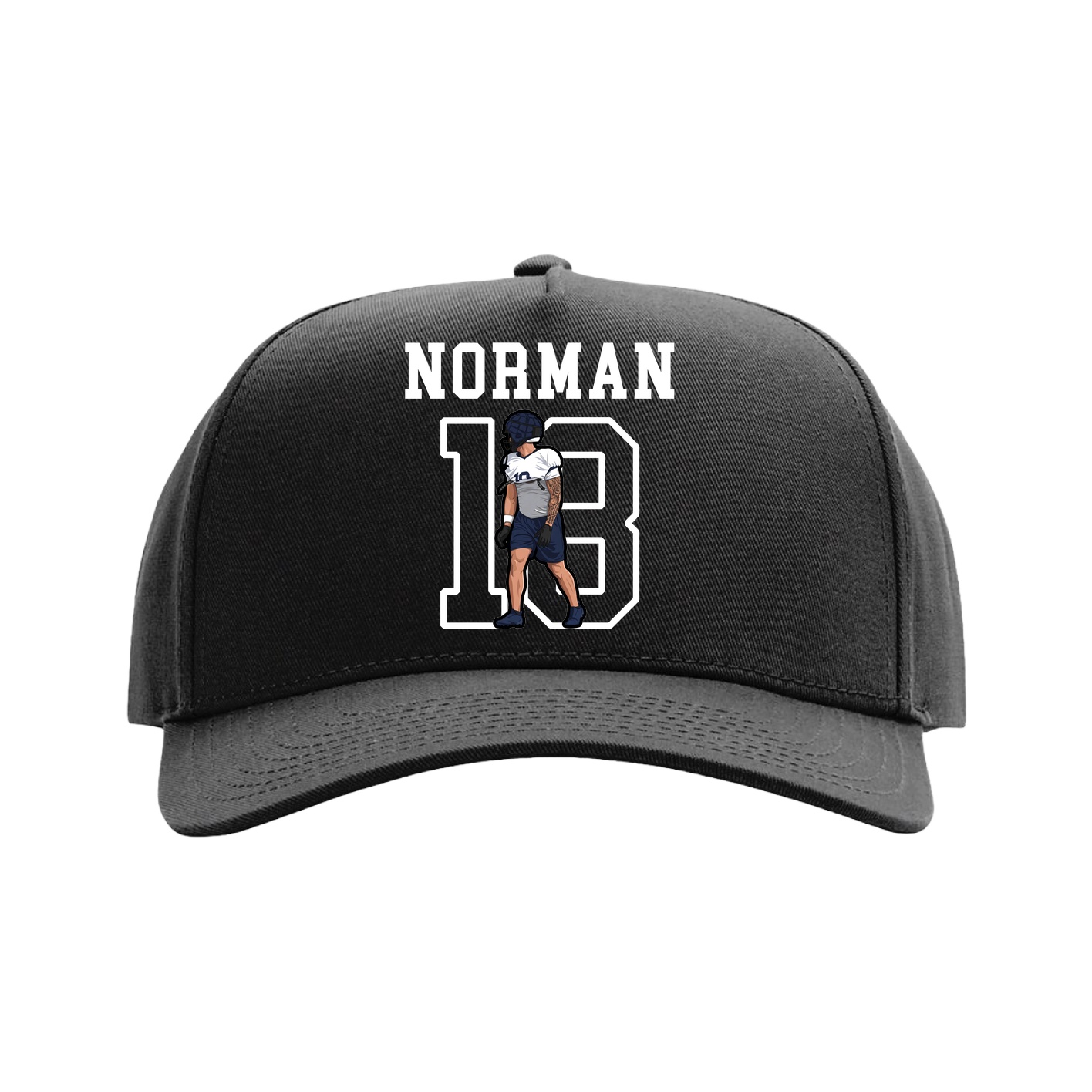 Full Fabric Five-Panel Champ Cap — Shirsey in Black